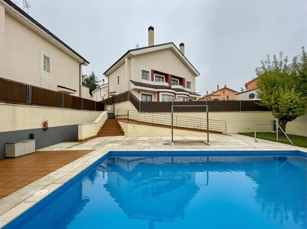 Swimming pool of Detached homes for sale in Collado Villalba  with Heating, Private garden and Storage room