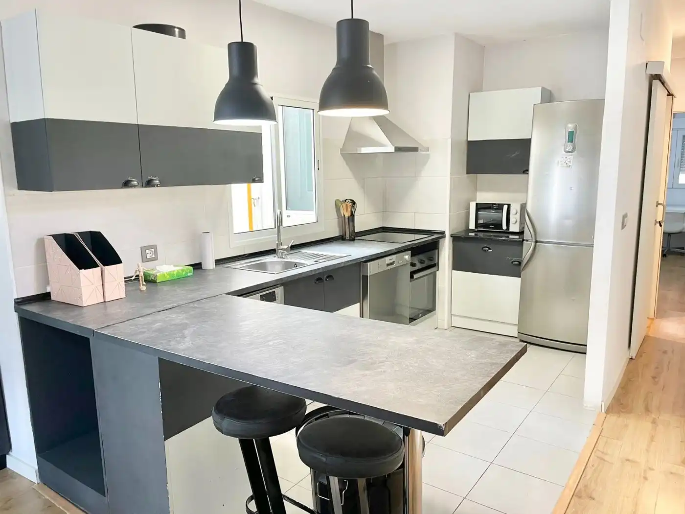 Cocina de Piso de alquiler en Valencia con Aire acondicionado, Calefacción y Parquet