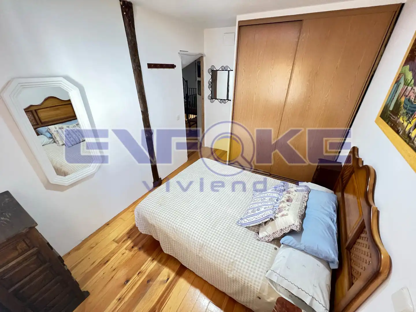 Schlafzimmer von Einfamilien-Reihenhaus zum Verkauf in Moratilla de los Meleros mit Heizung, Parkett und Möbliert