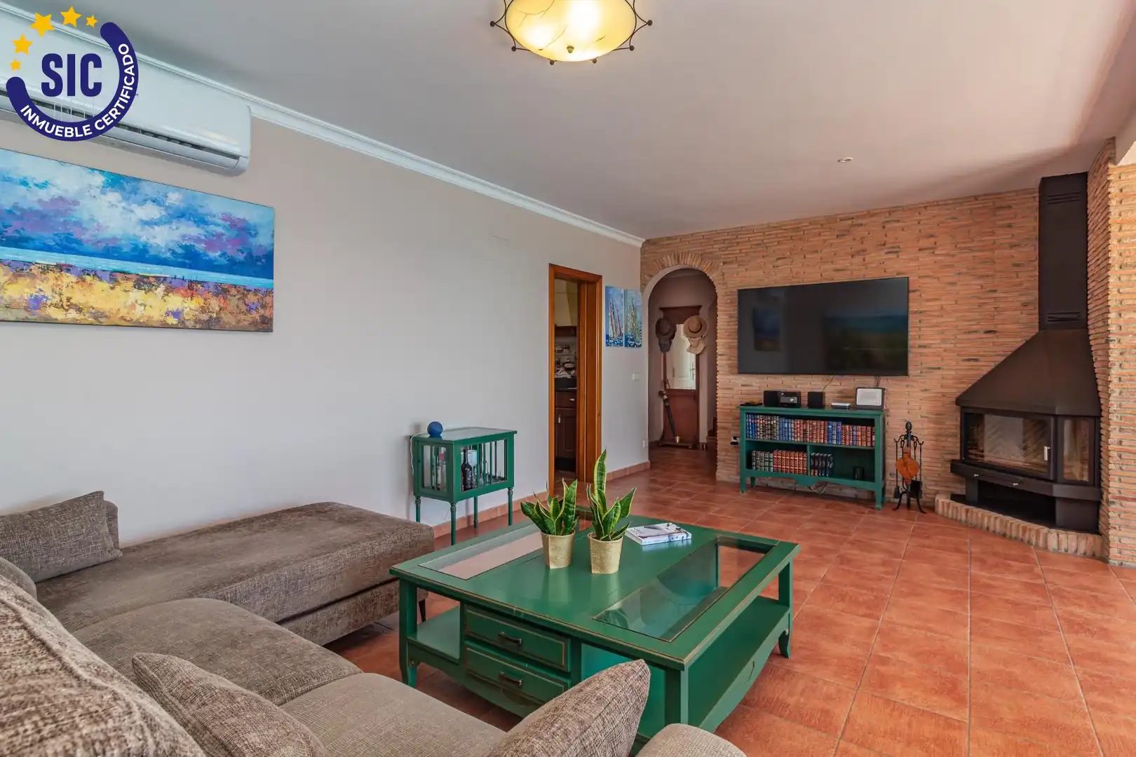 Sala d'estar de Casa o xalet en venda en Peñíscola / Peníscola amb Aire condicionat, Calefacció i Jardí privat