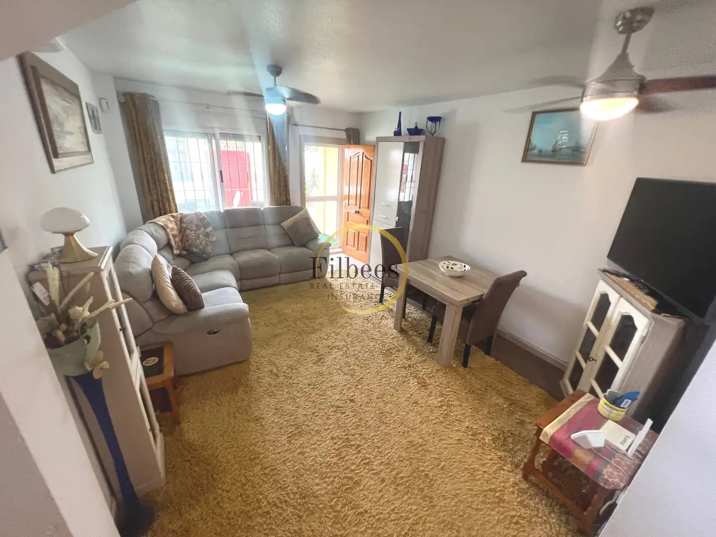 Sala d'estar de Finca rústica en venda en Mazarrón amb Aire condicionat, Jardí privat i Terrassa