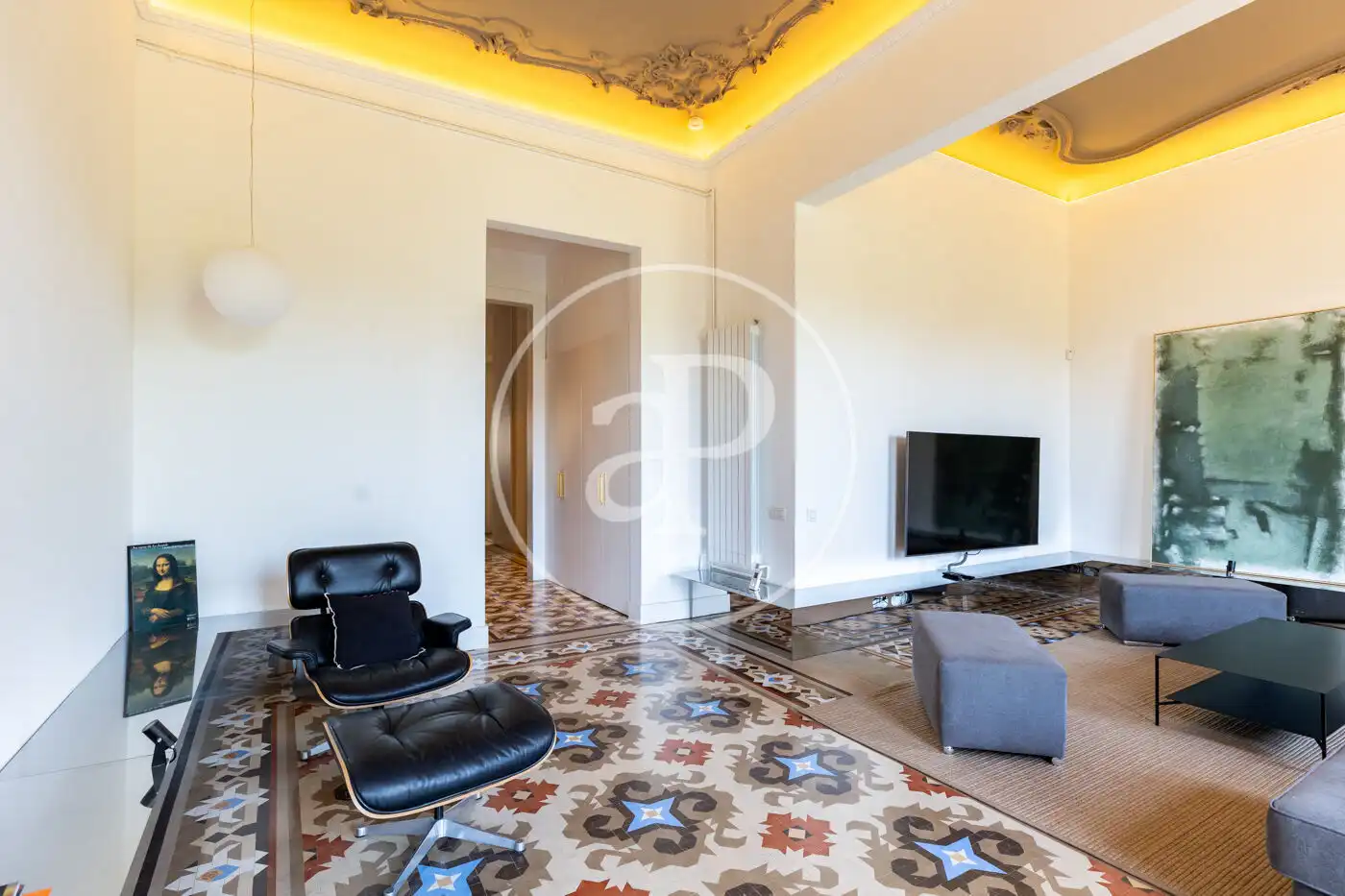 Wohnzimmer von Wohnung zur Miete in Barcelona mit Klimaanlage, Heizung und Möbliert