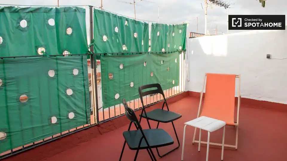 Terraza de Piso de alquiler en Barcelona con Aire acondicionado, Calefacción y Amueblado