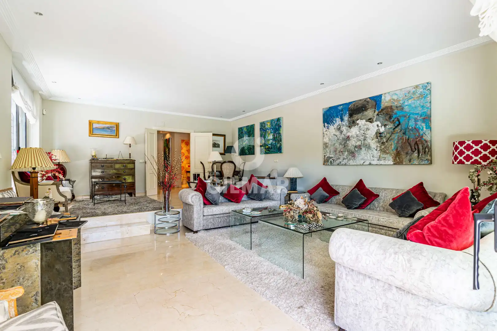 Living room of Detached homes for sale in Madrid  with Heating, Private garden and Swimming Pool
