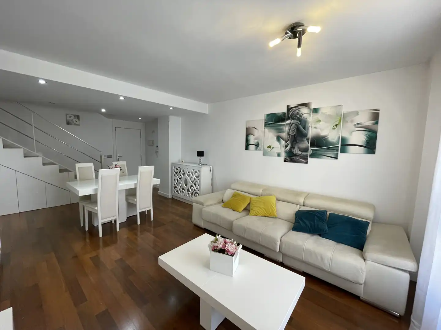 Living room of Flat for rent in Beniparrell  with Air Conditioner, Parquet flooring and Terrace