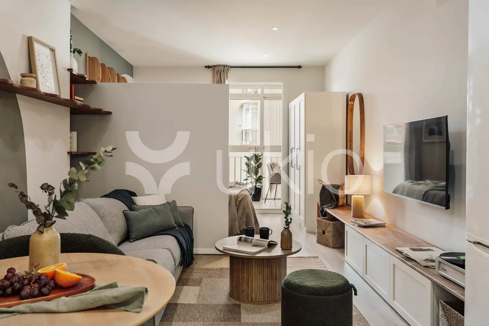 Wohnzimmer von Wohnung zur Miete in Barcelona mit Klimaanlage, Heizung und Möbliert