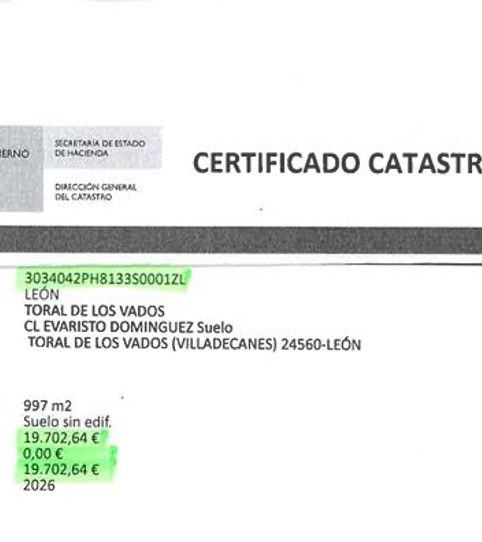 Foto 2 de Terreno en venta en Calle Evaristo Domínguez, 48, Toral de los Vados, León