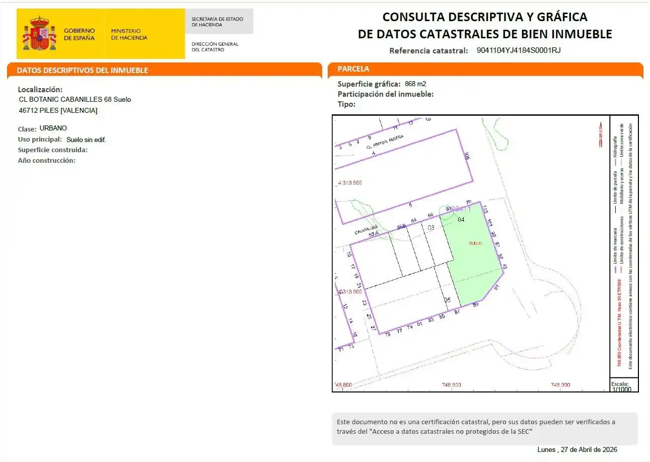 Terrenys i solars en venda a Calle Botánico Cabanilles 68, imagen 9