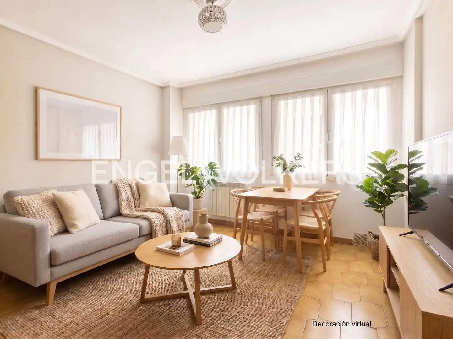 Sala de estar de Piso en venta en Gijón  con Calefacción, Parquet y Amueblado