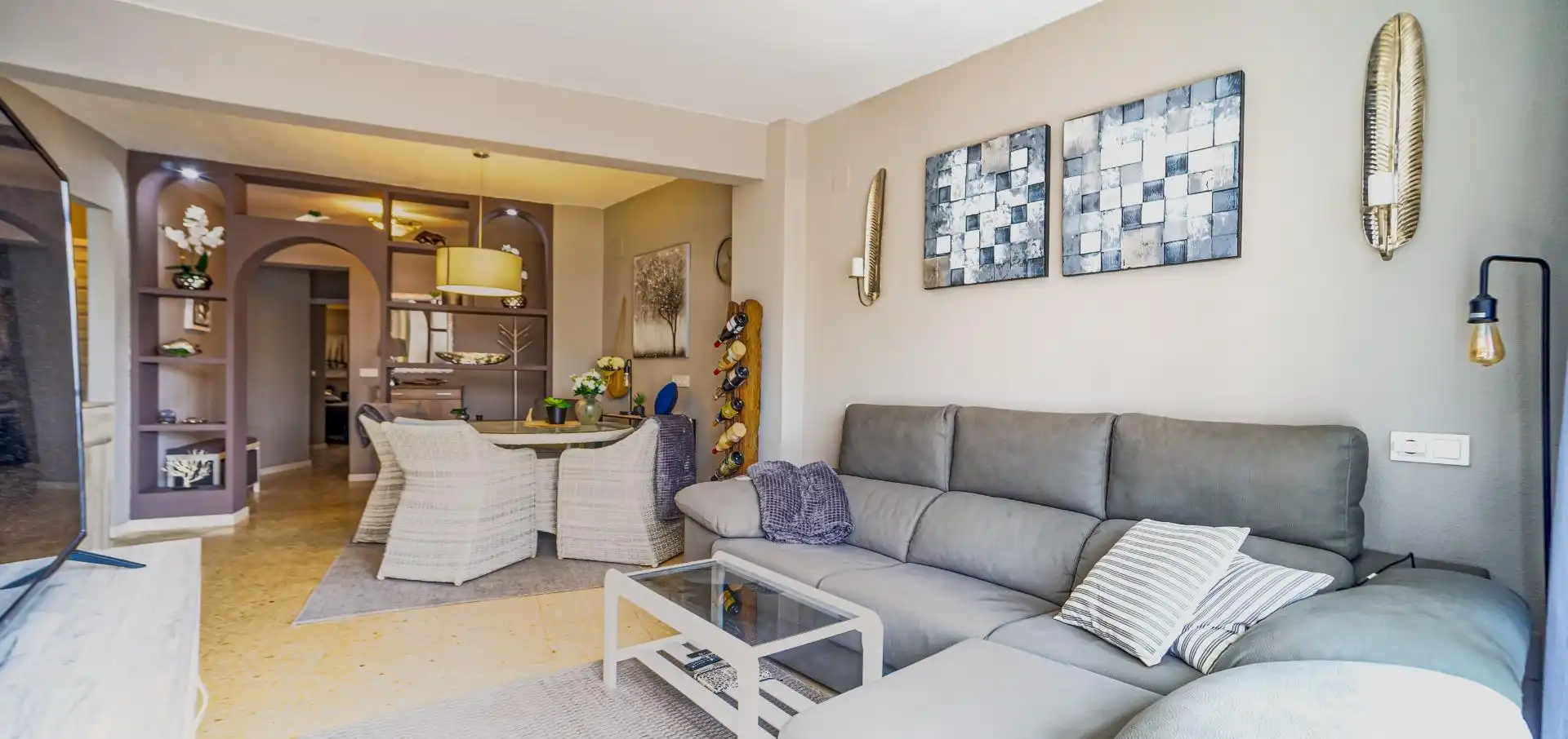 Sala d'estar de Apartament en venda en Calpe / Calp amb Aire condicionat, Traster i Balcó