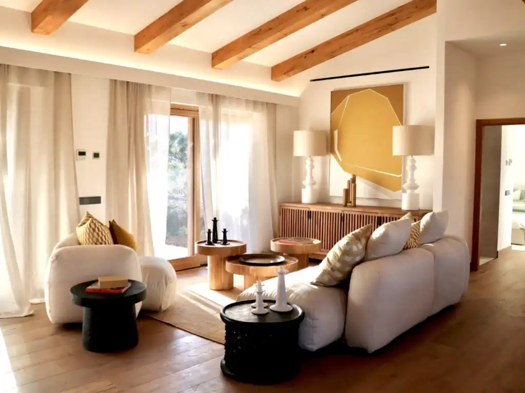 Sala d'estar de Finca rústica en venda en Capdepera amb Jardí privat, Piscina i Forn