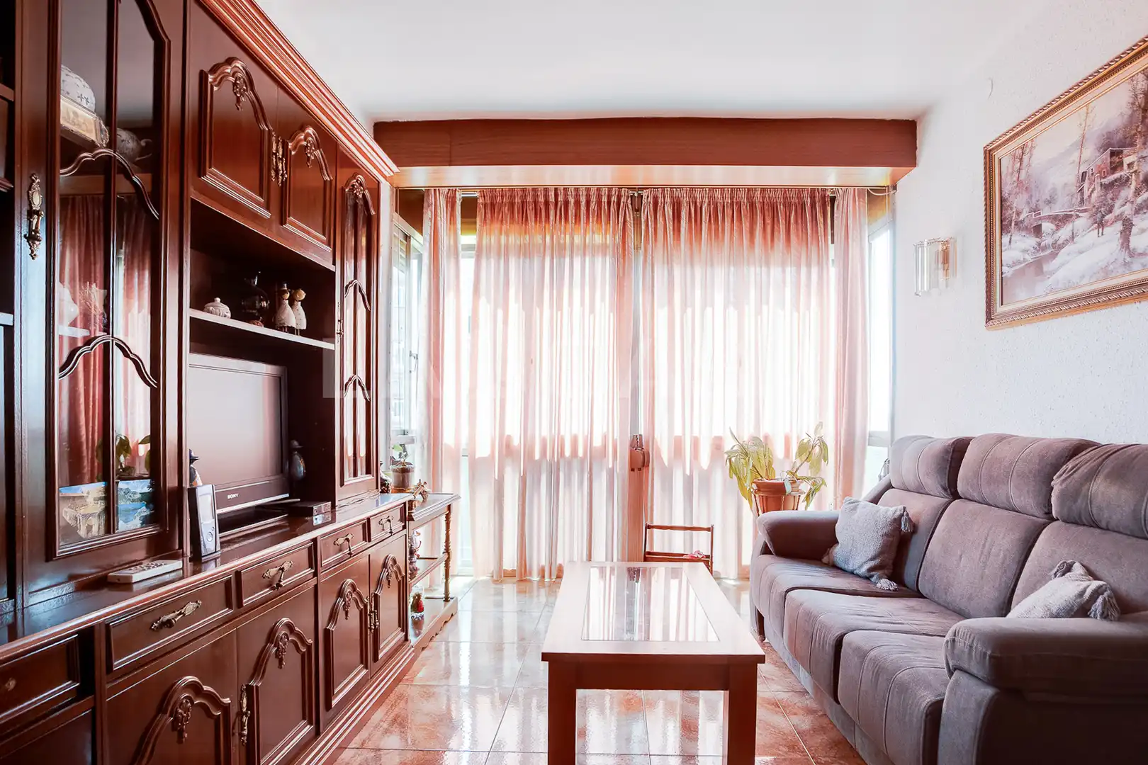 Sala de estar de Piso en venta en Sant Adrià de Besòs con Calefacción y Balcón
