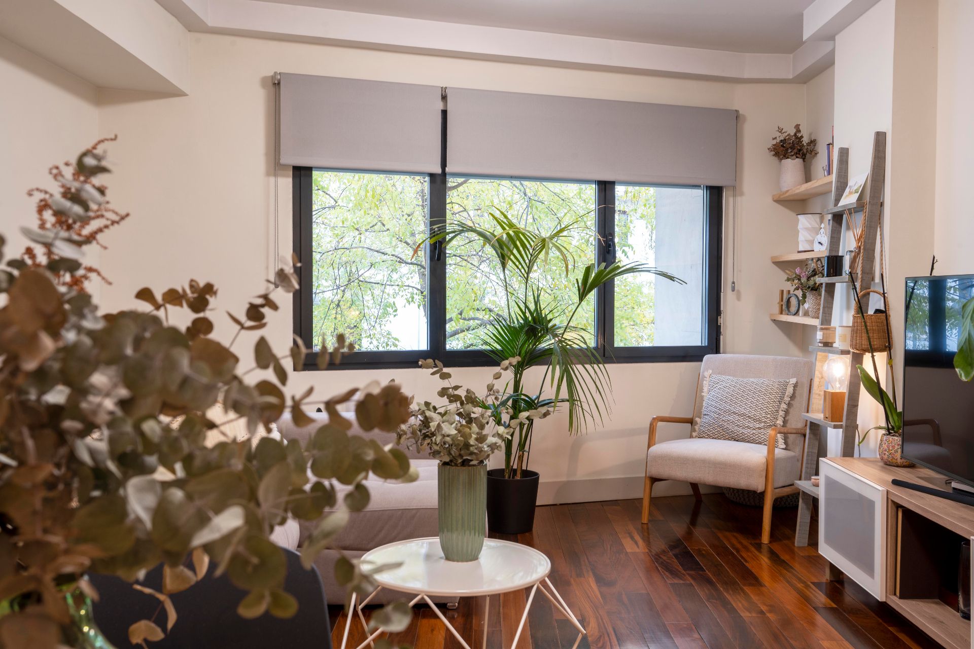 Living room of Flat to rent in  Madrid Capital  with Air Conditioner, Heating and Parquet flooring