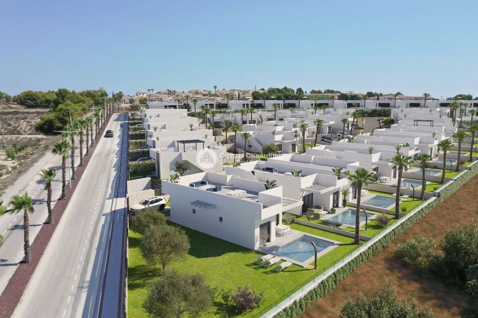 Estupenda promoción de villas independientes en una planta con piscina y solarium, image 4