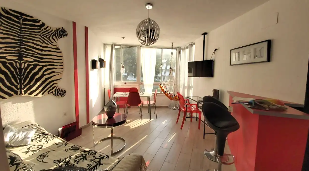 Sala de estar de Apartamento en venta en Mijas con Aire acondicionado, Trastero y Amueblado