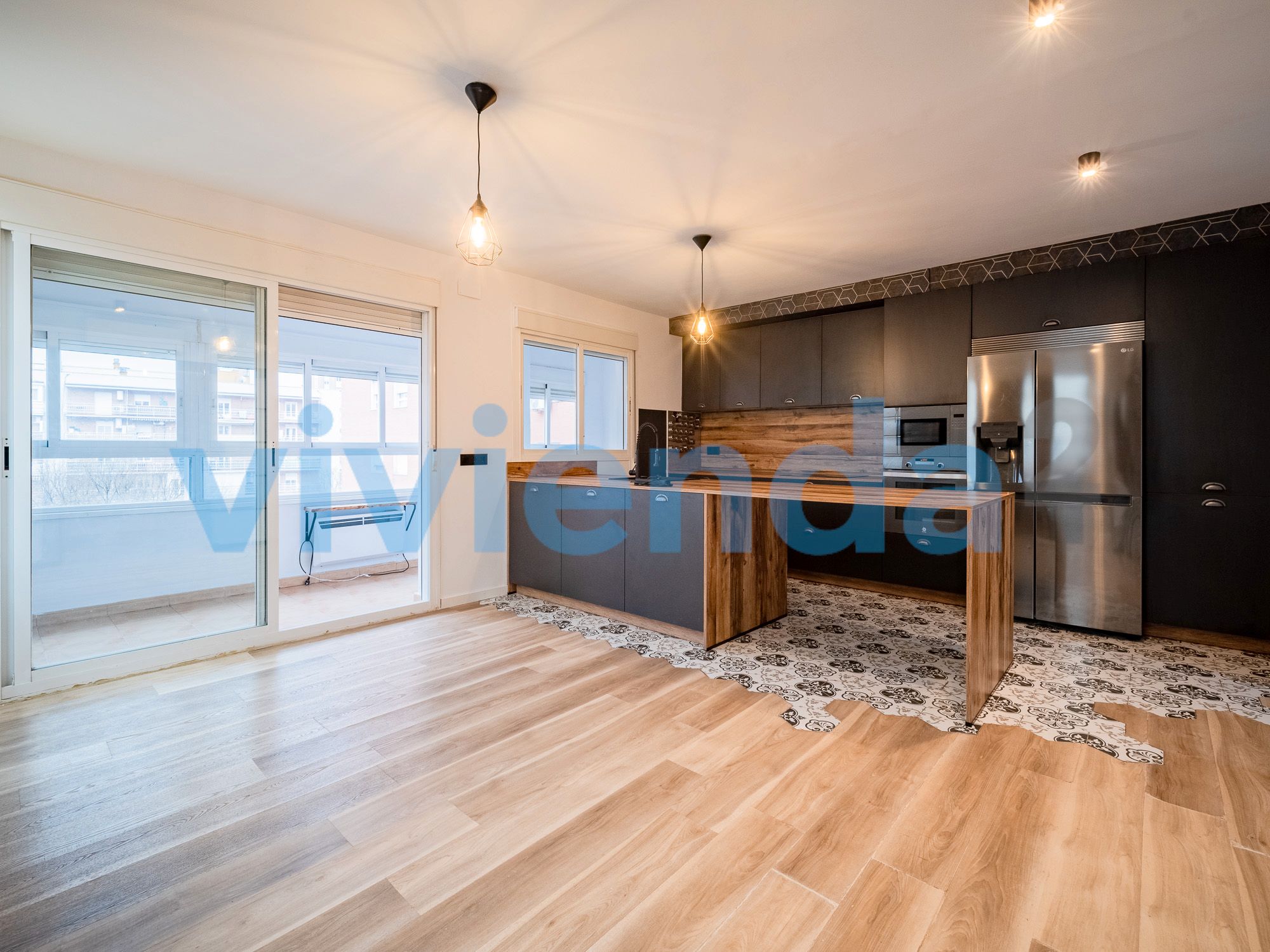 Kitchen of Flat to rent in  Madrid Capital  with Air Conditioner, Heating and Terrace