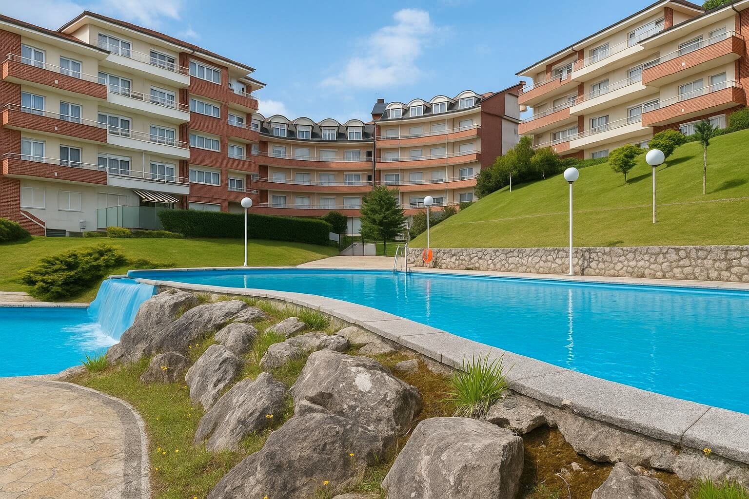 Piscina de Piso de alquiler en Suances con Calefacción, Terraza y Amueblado