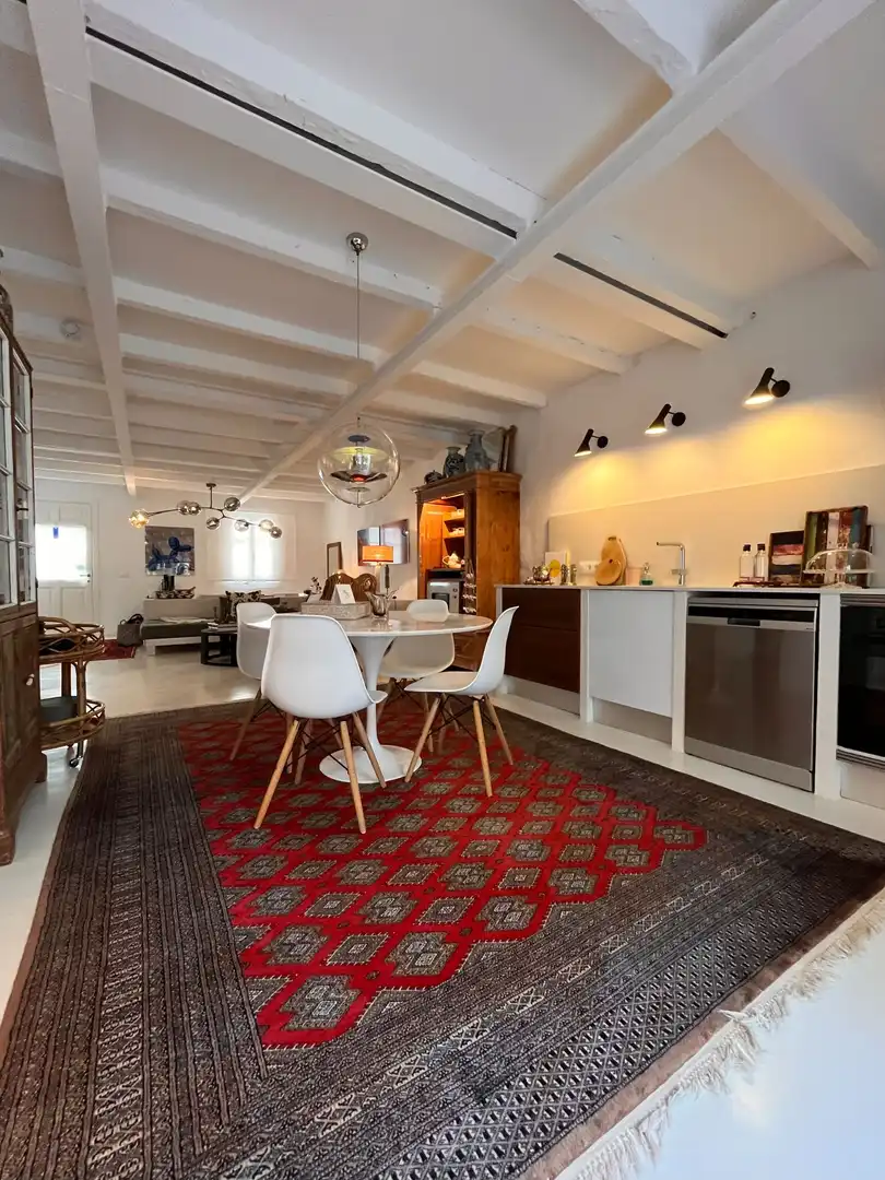 Esszimmer von Country house zum Verkauf in Es Migjorn Gran mit Klimaanlage, Heizung und Privatgarten