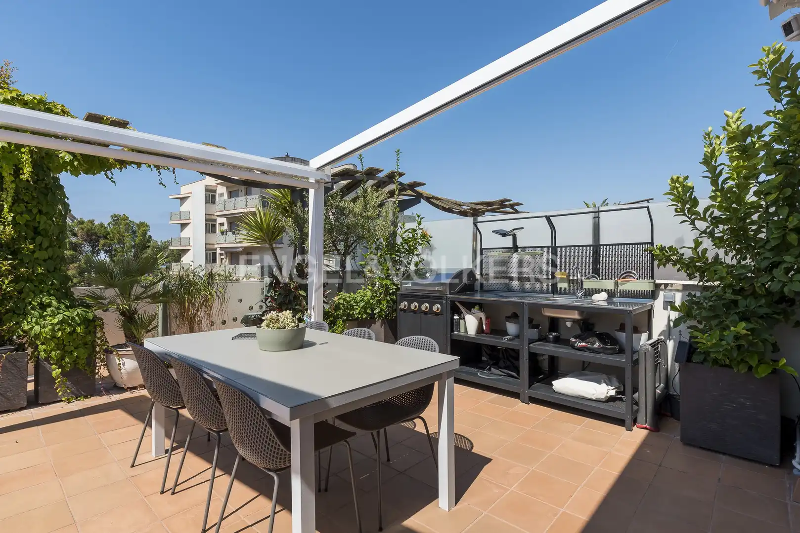 Terrace of Attic for rent in Sitges  with Air Conditioner, Heating and Parquet flooring