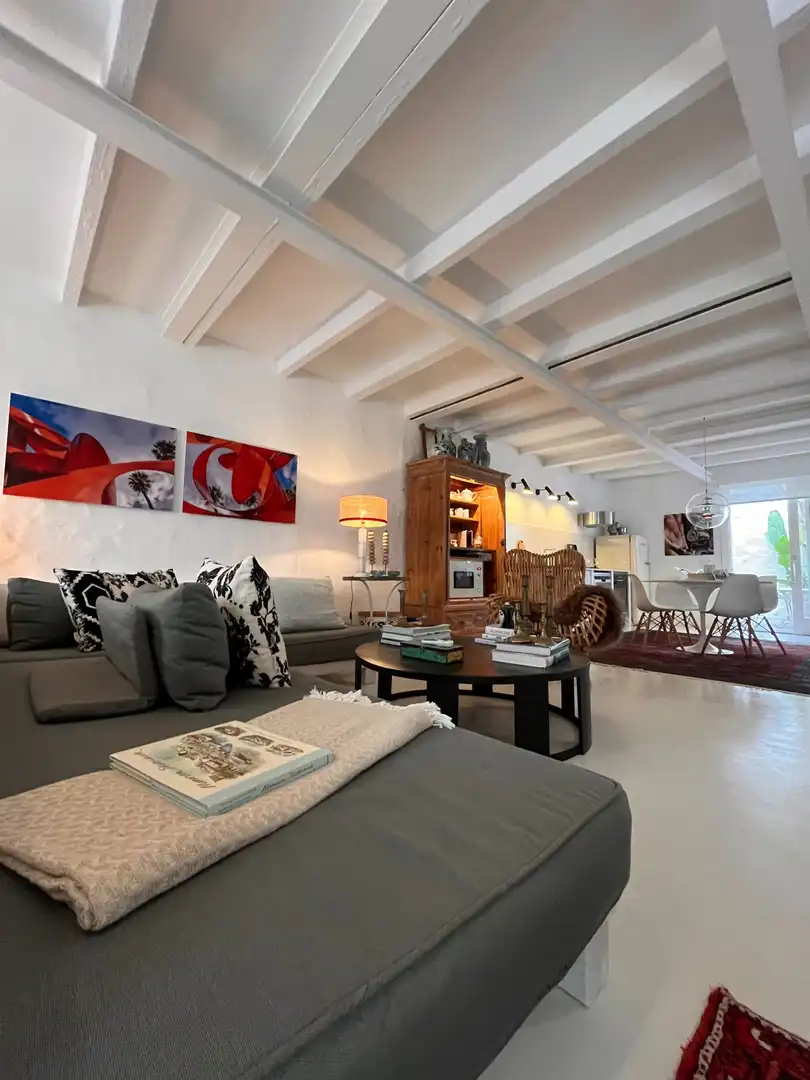 Wohnzimmer von Country house zum Verkauf in Es Migjorn Gran mit Klimaanlage, Heizung und Privatgarten