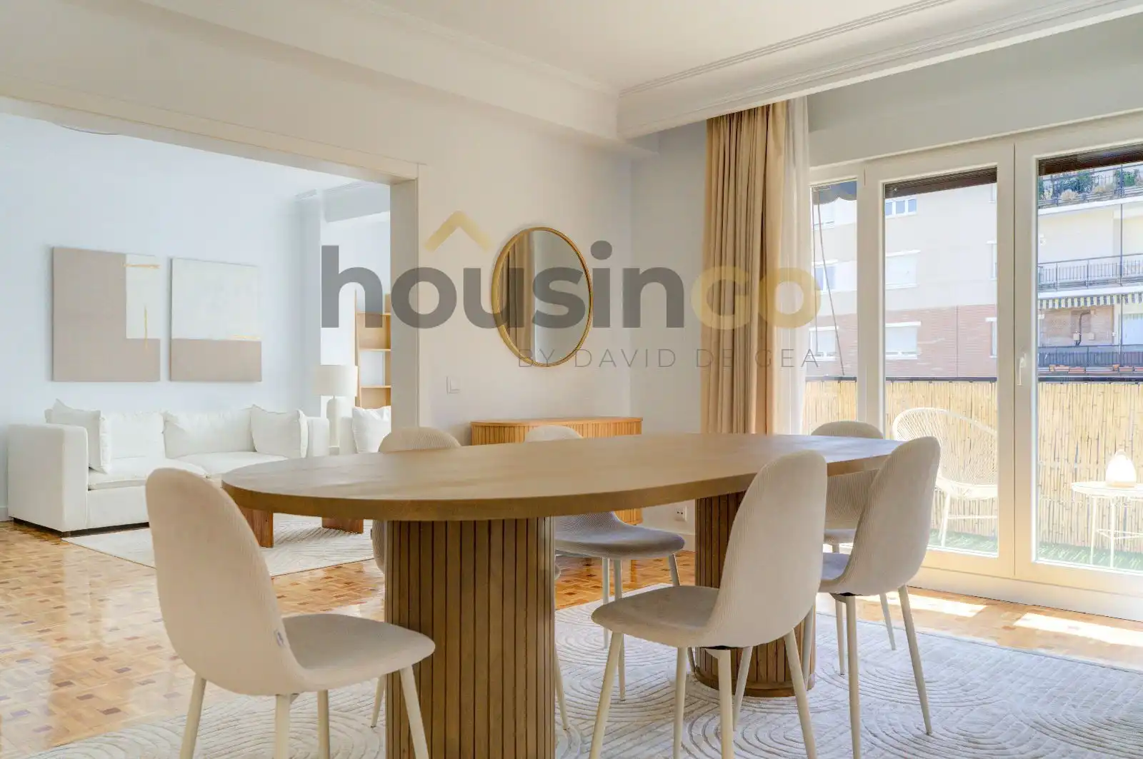 Dining room of Flat for rent in Madrid  with Air Conditioner, Parquet flooring and Terrace