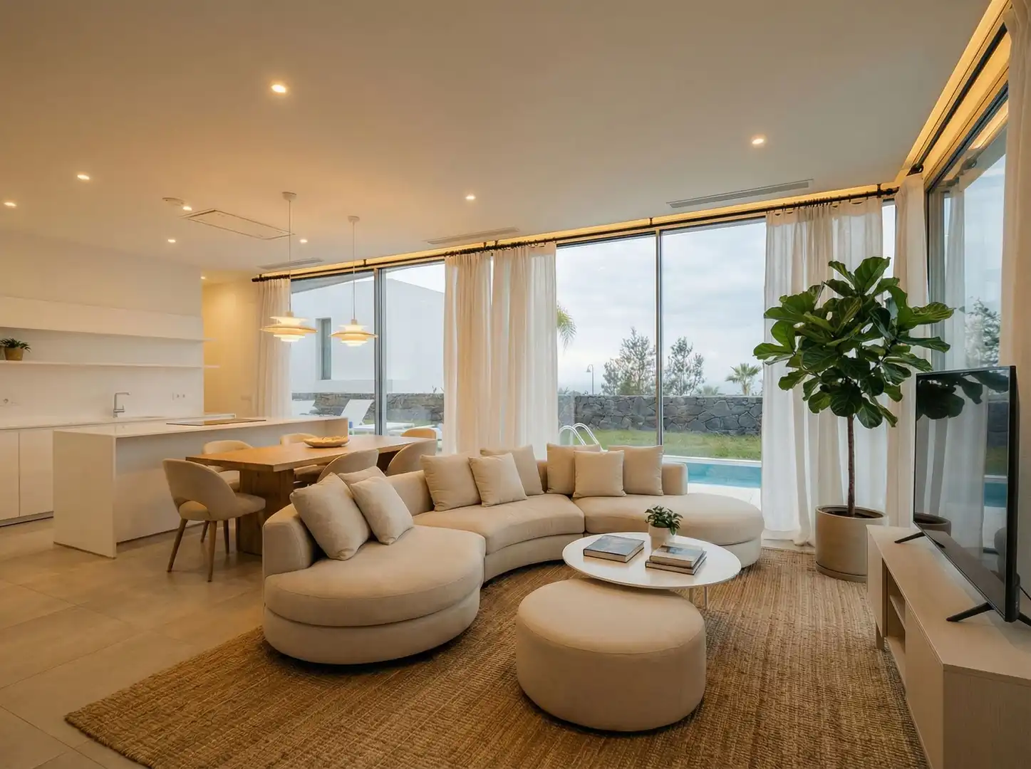 Sala de estar de Casa o chalet de alquiler en Guía de Isora con Aire acondicionado, Jardín privado y Terraza