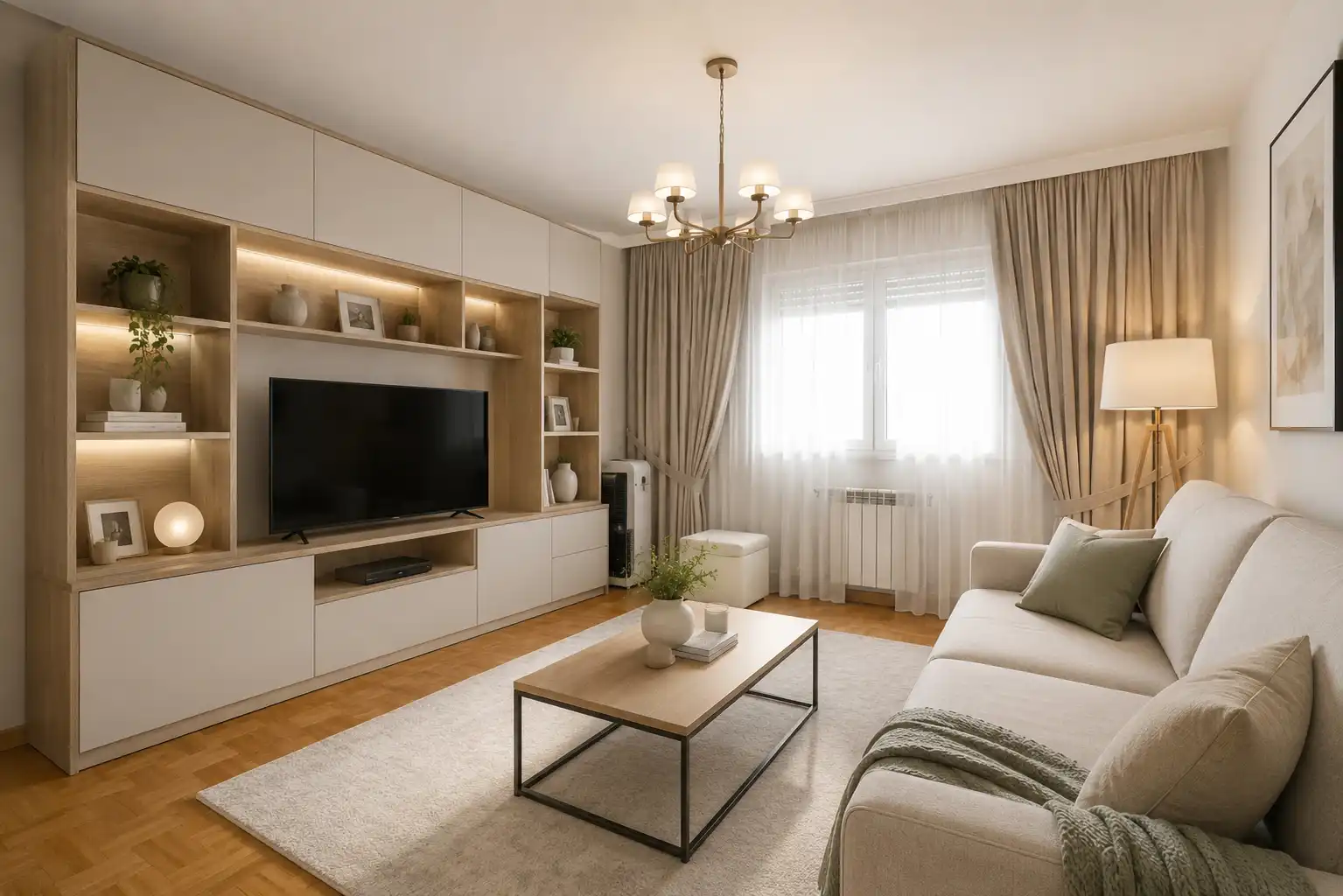 Sala de estar de Piso en venta en Madrid con Calefacción, Parquet y Amueblado