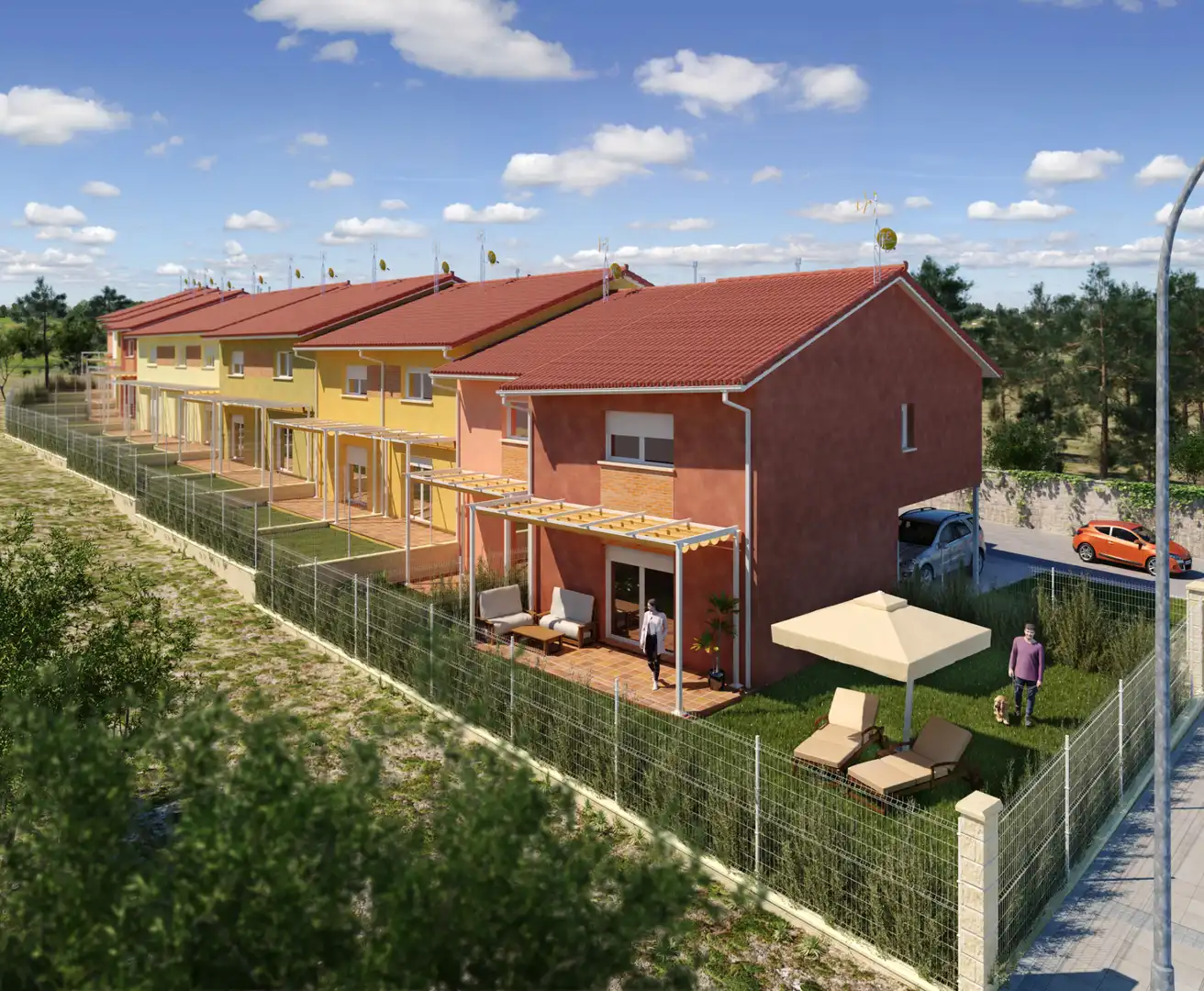 Jardín de Casa adosada en venta en Hontanares de Eresma con Calefacción y Jardín privado