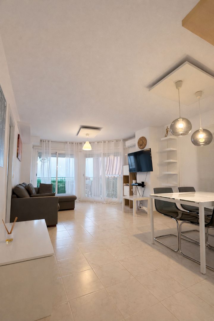 Living room of Flat for sale in Mijas  with Air Conditioner, Terrace and Swimming Pool