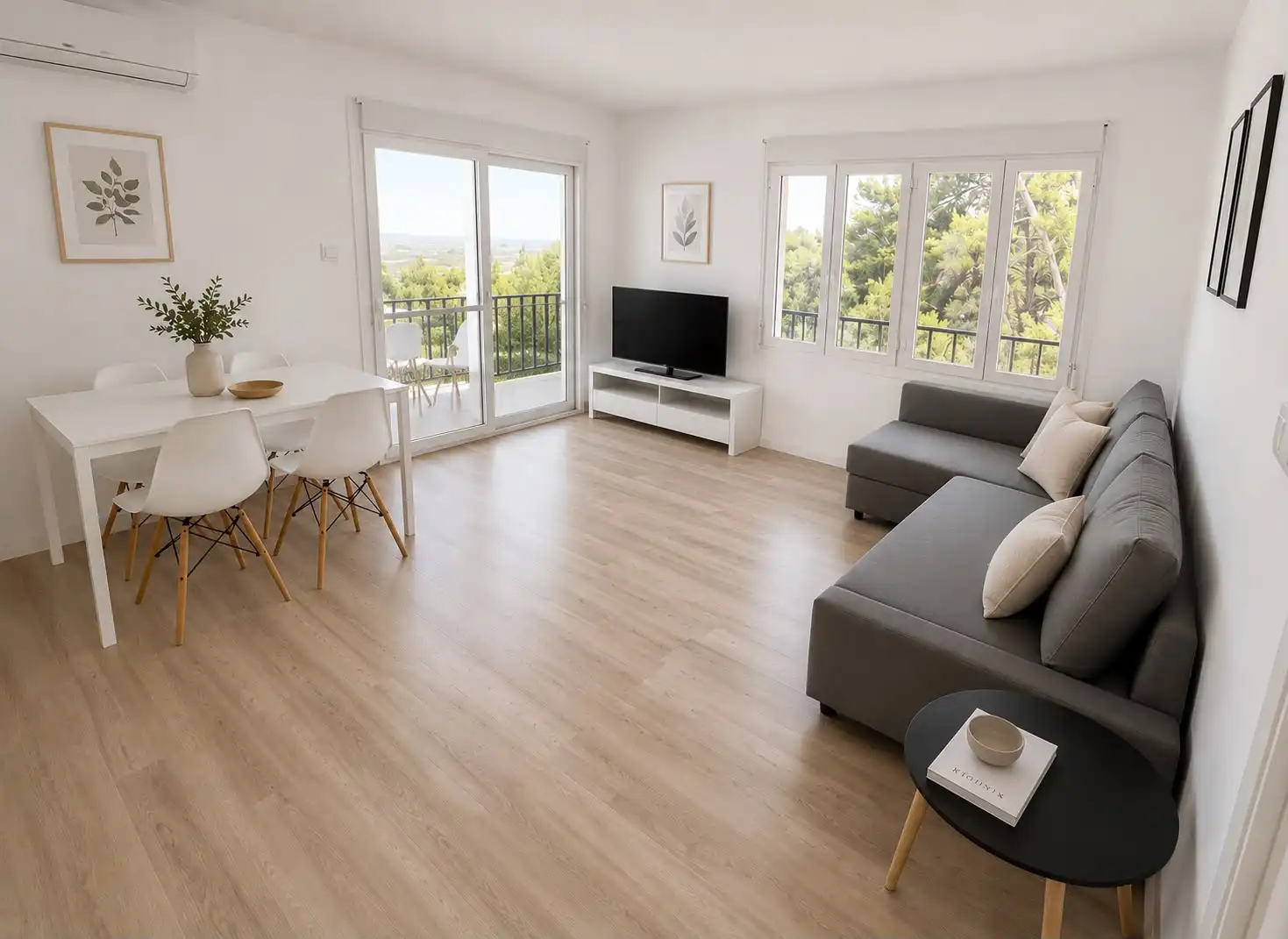 Sala d'estar de Casa adosada en venda en Alcalà de Xivert amb Aire condicionat, Jardí privat i Terrassa