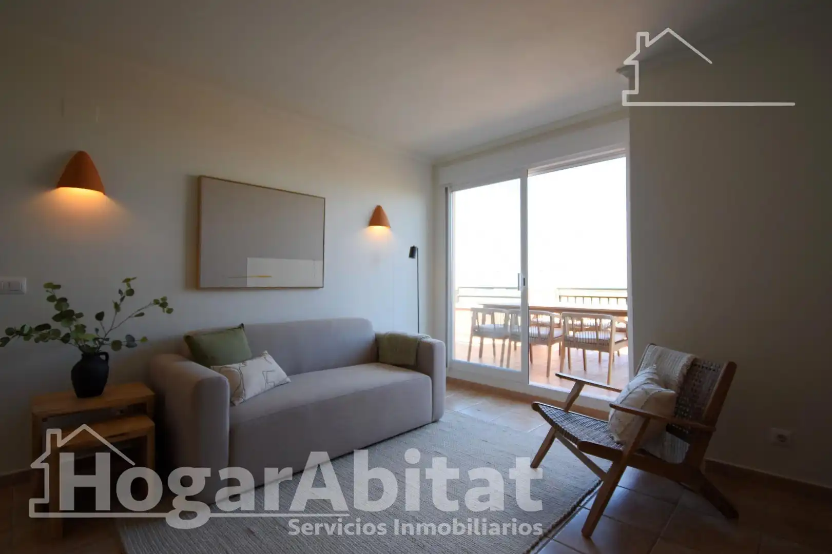 Sala de estar de Piso en venta en Pedreguer con Calefacción, Terraza y Amueblado