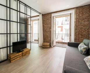 Sala d'estar de Estudi de lloguer en  Madrid Capital amb Aire condicionat, Calefacció i Moblat