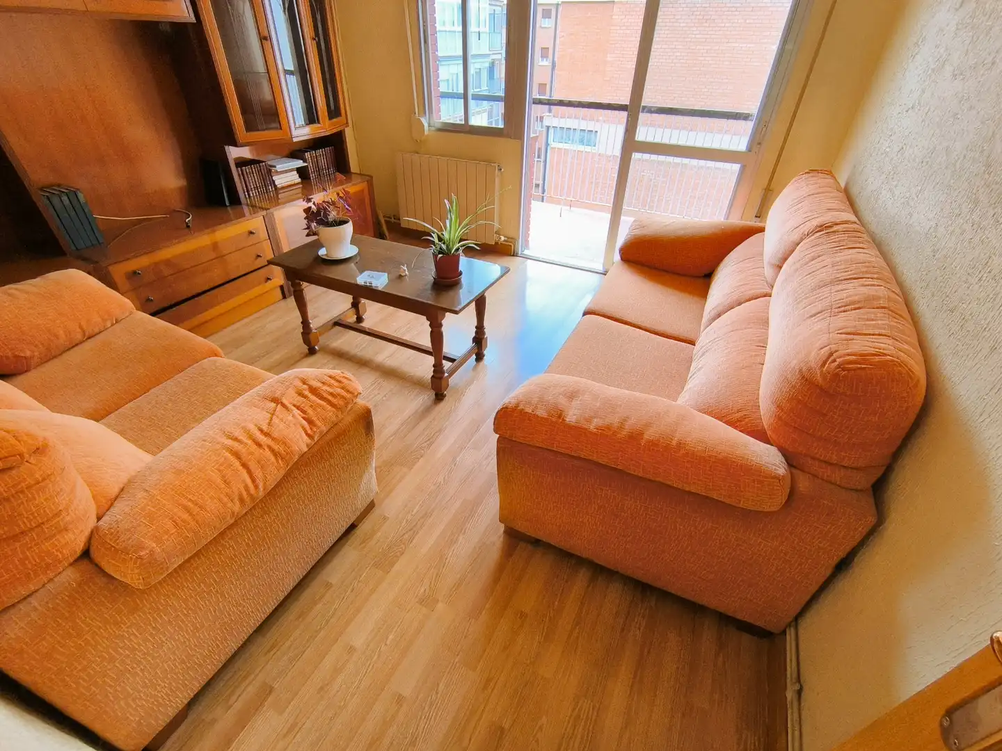 Living room of Flat for sale in Palencia  with Heating, Parquet flooring and Terrace
