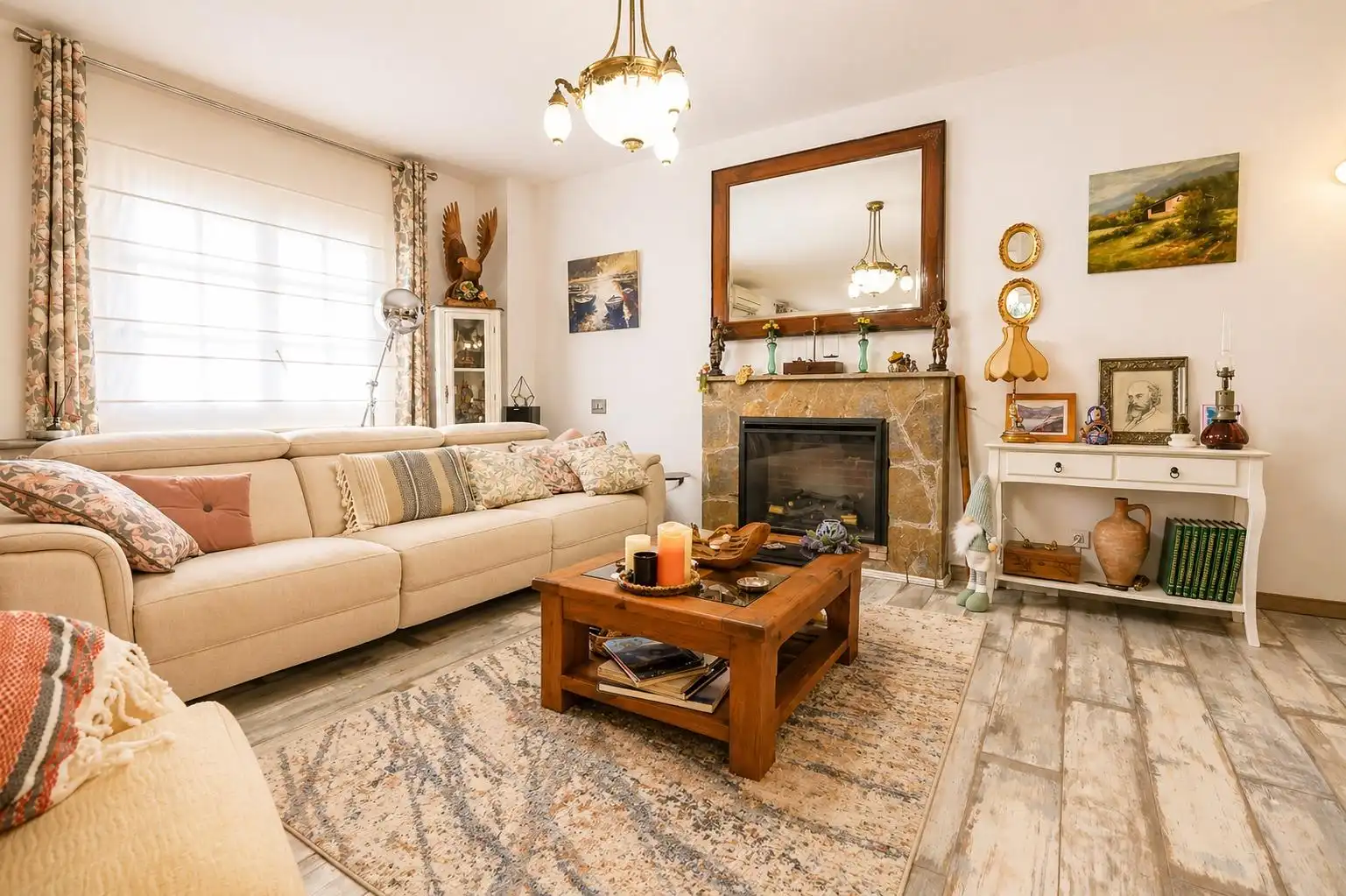 Sala de estar de Casa o chalet en venta en Mont-roig del Camp con Aire acondicionado, Calefacción y Jardín privado