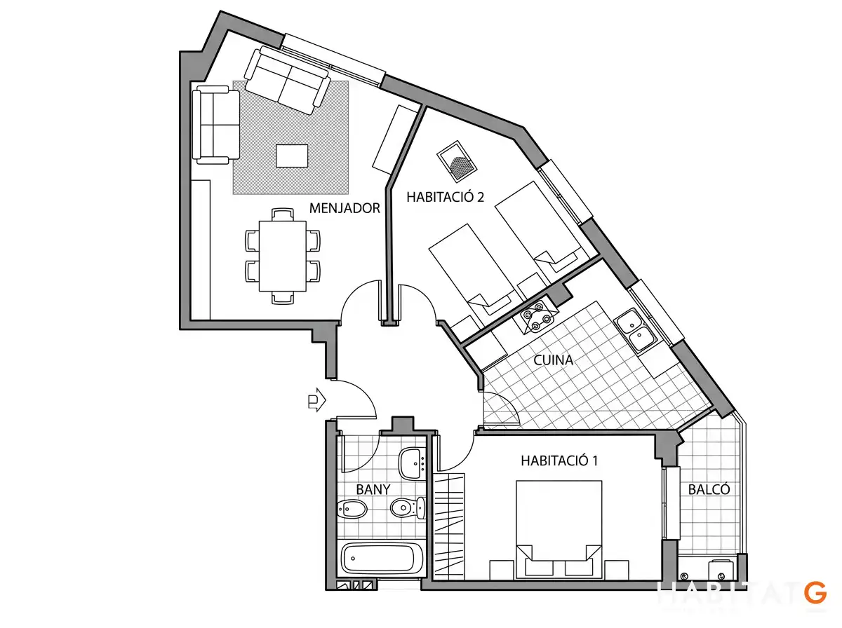 Wohnung zum Verkauf in Bellpuig mit Heizung, Abstellraum und Möbliert