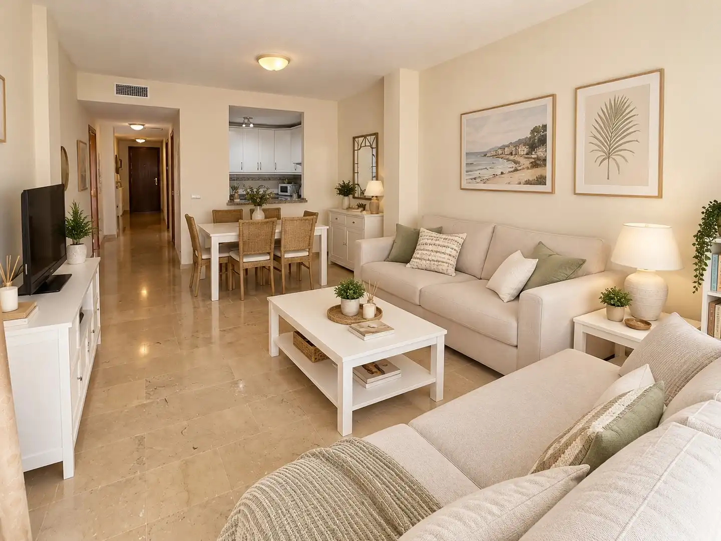 Living room of Flat for sale in Benalmádena  with Air Conditioner, Terrace and Furnished