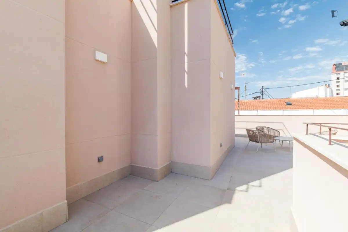 Terraza de Estudio de alquiler en Madrid con Aire acondicionado, Amueblado y Horno