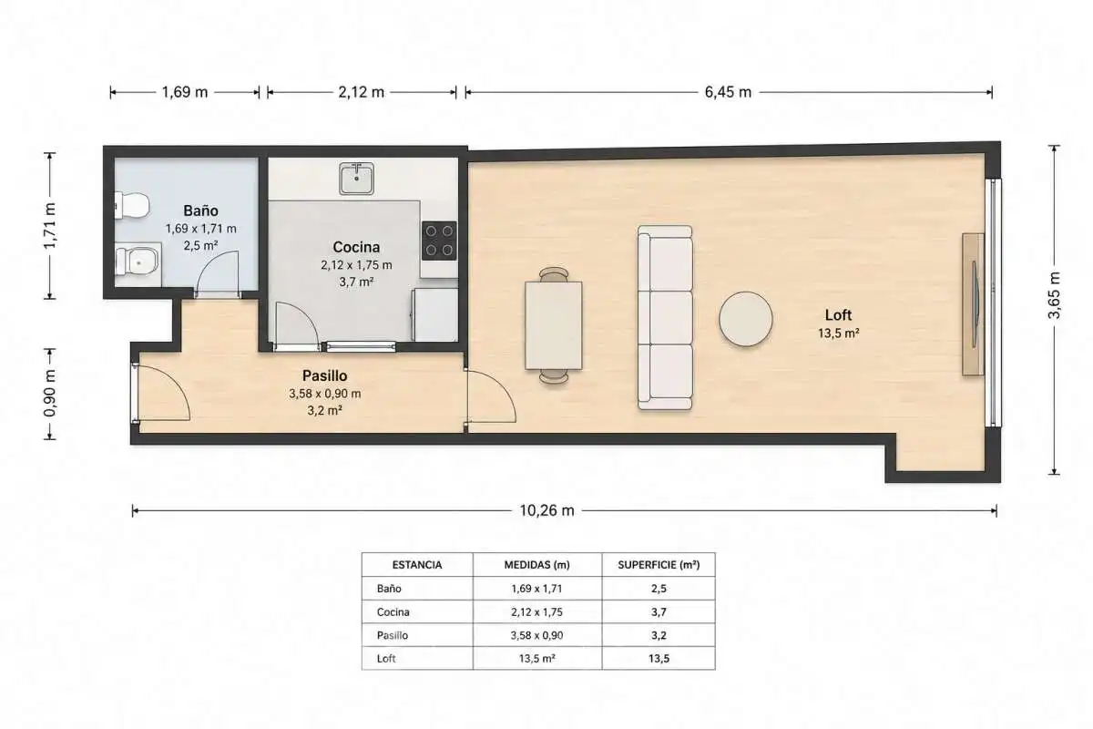 Study for sale in Torrevieja  with Air Conditioner, Parquet flooring and Furnished