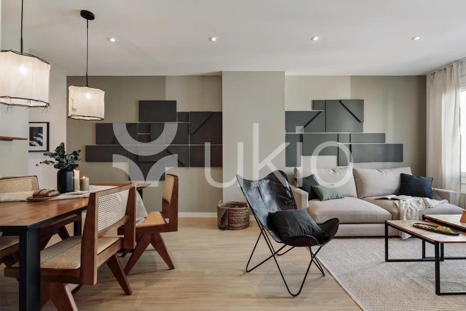 Sala de estar de Apartamento de alquiler en Barcelona con Aire acondicionado, Calefacción y Amueblado