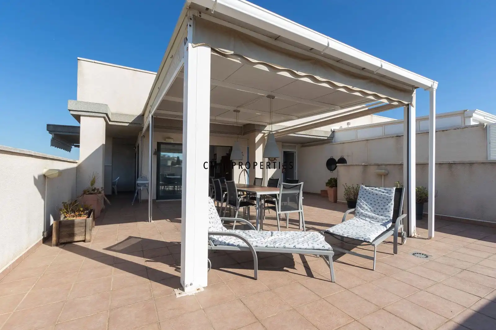 Terrasse von Dachboden zur Miete in Canet d'En Berenguer mit Klimaanlage, Heizung und Terrasse