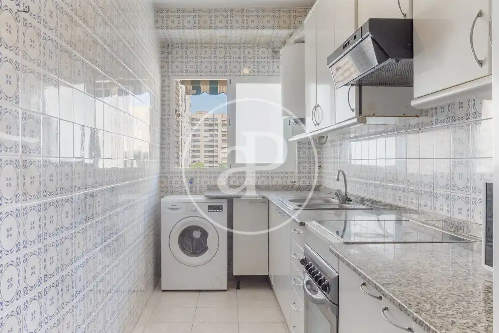 Kitchen of Flat for rent in Valencia  with Air Conditioner, Terrace and Furnished