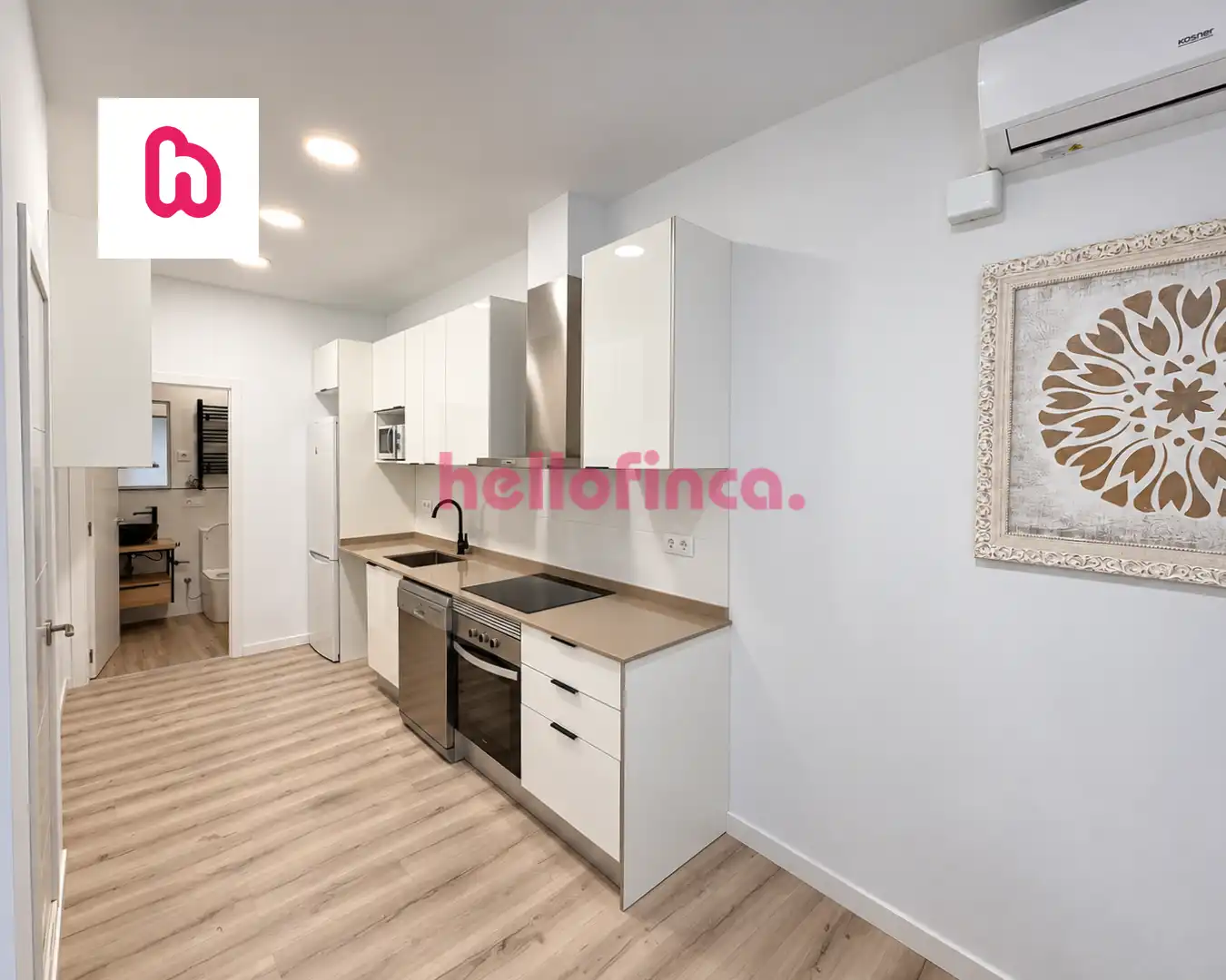 Kitchen of Flat for sale in Badalona  with Air Conditioner and Furnished
