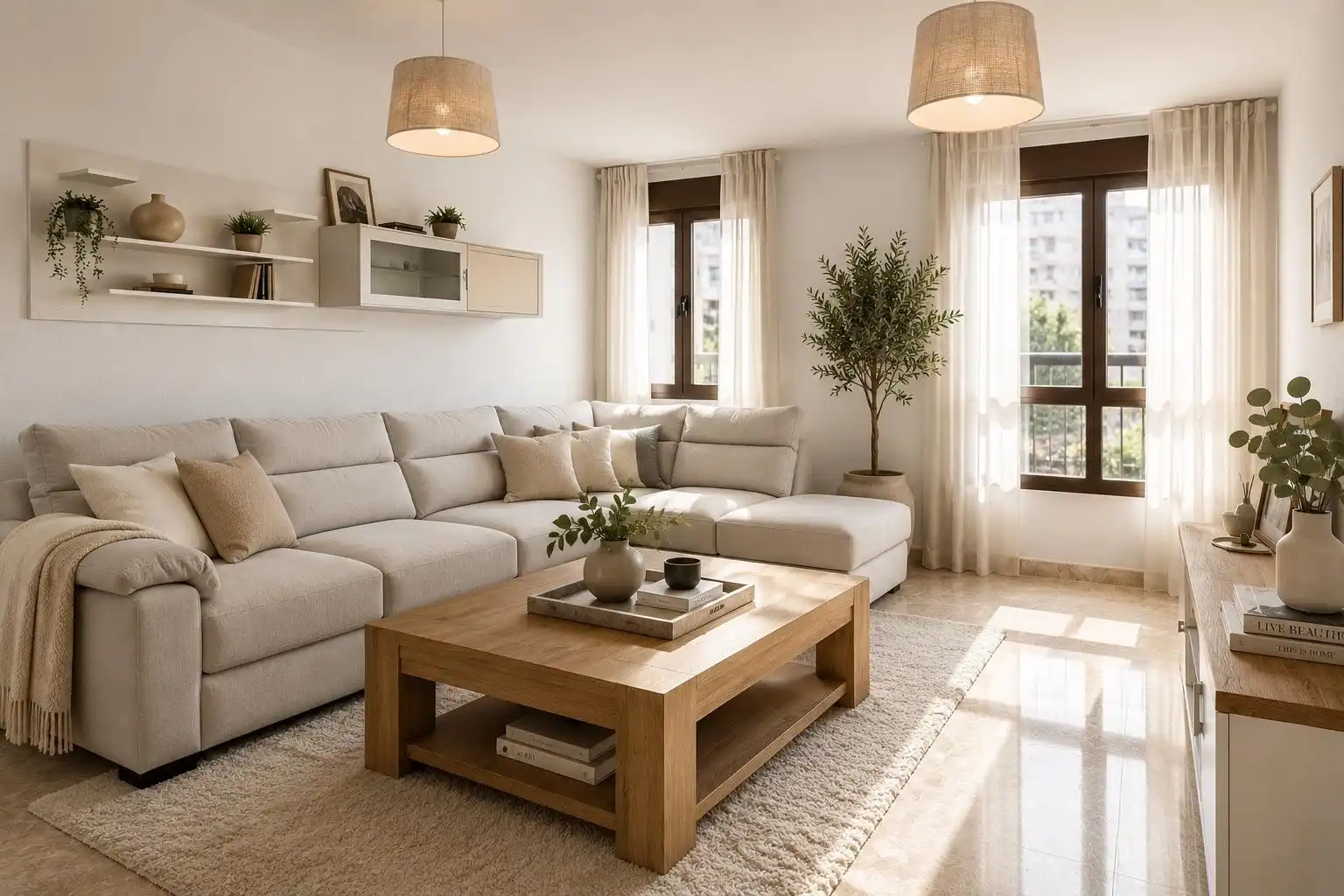 Sala d'estar de Pis en venda en Almería amb Aire condicionat i Calefacció