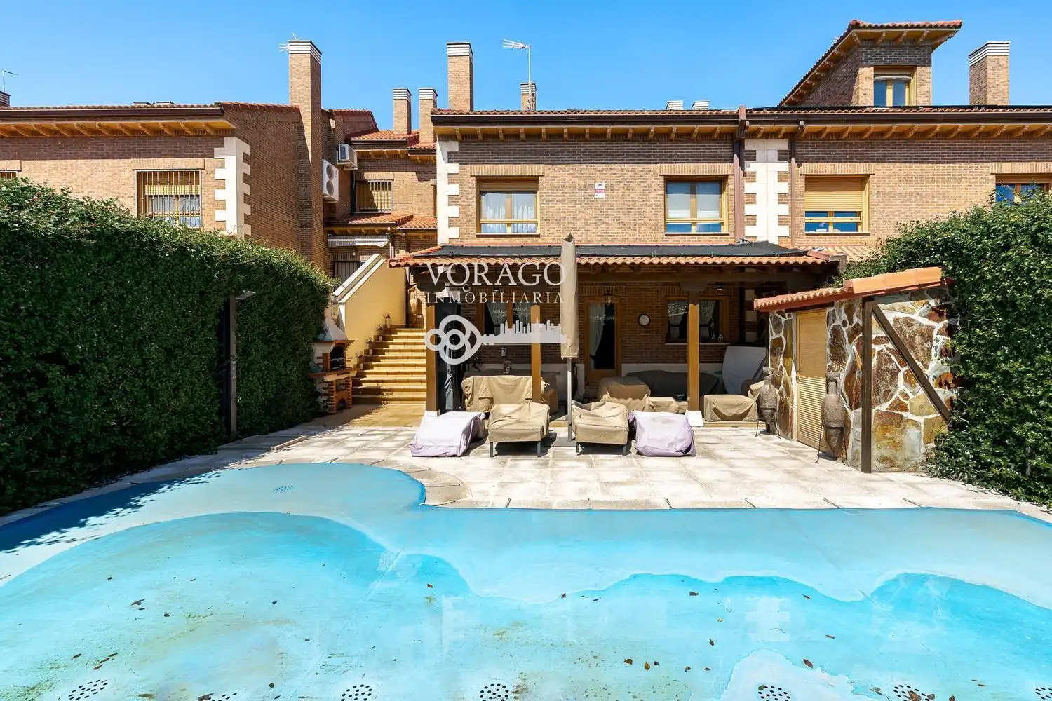 Terraza de Casa o chalet en venta en Meco con Jardín privado y Piscina