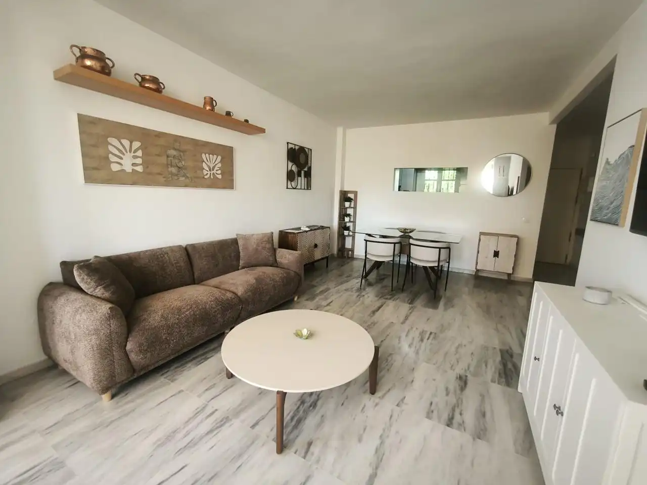 Wohnzimmer von Wohnung zur Miete in Benalmádena mit Klimaanlage und Möbliert