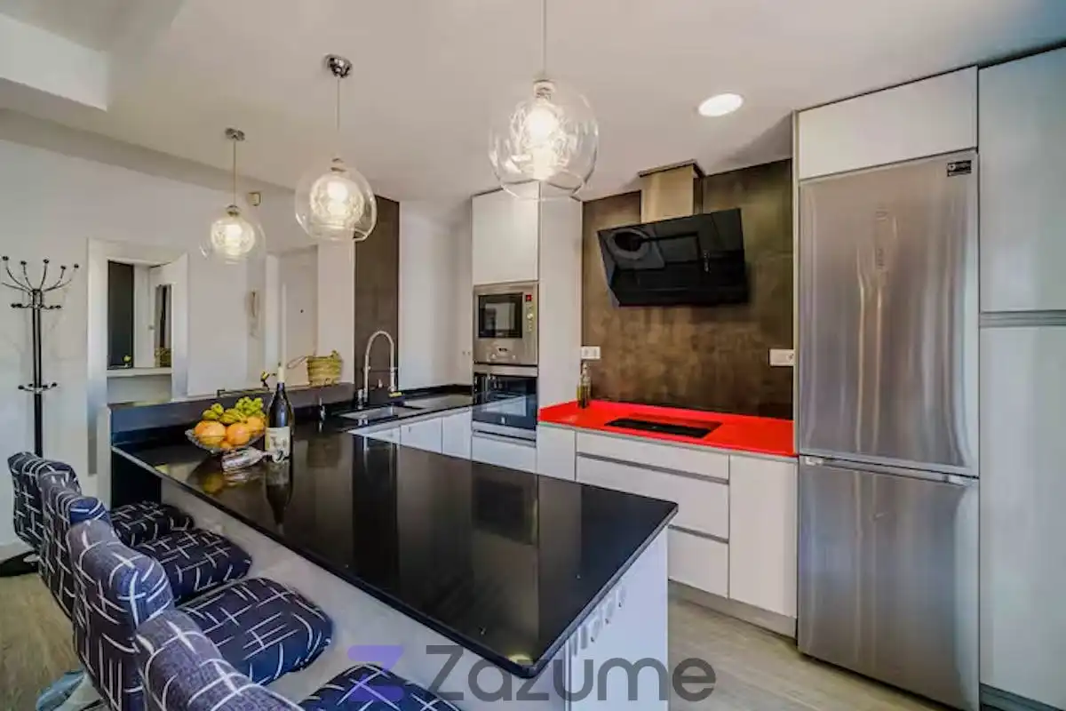 Cocina de Apartamento de alquiler en Jávea / Xàbia con Aire acondicionado, Amueblado y Horno