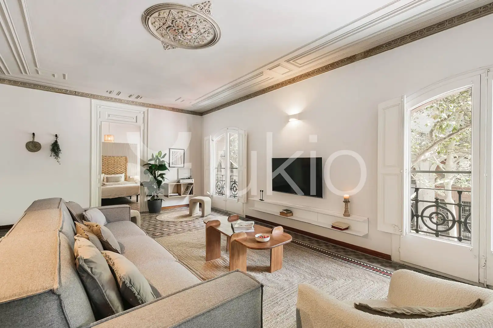 Sala de estar de Apartamento de alquiler en Barcelona con Calefacción, Terraza y Amueblado