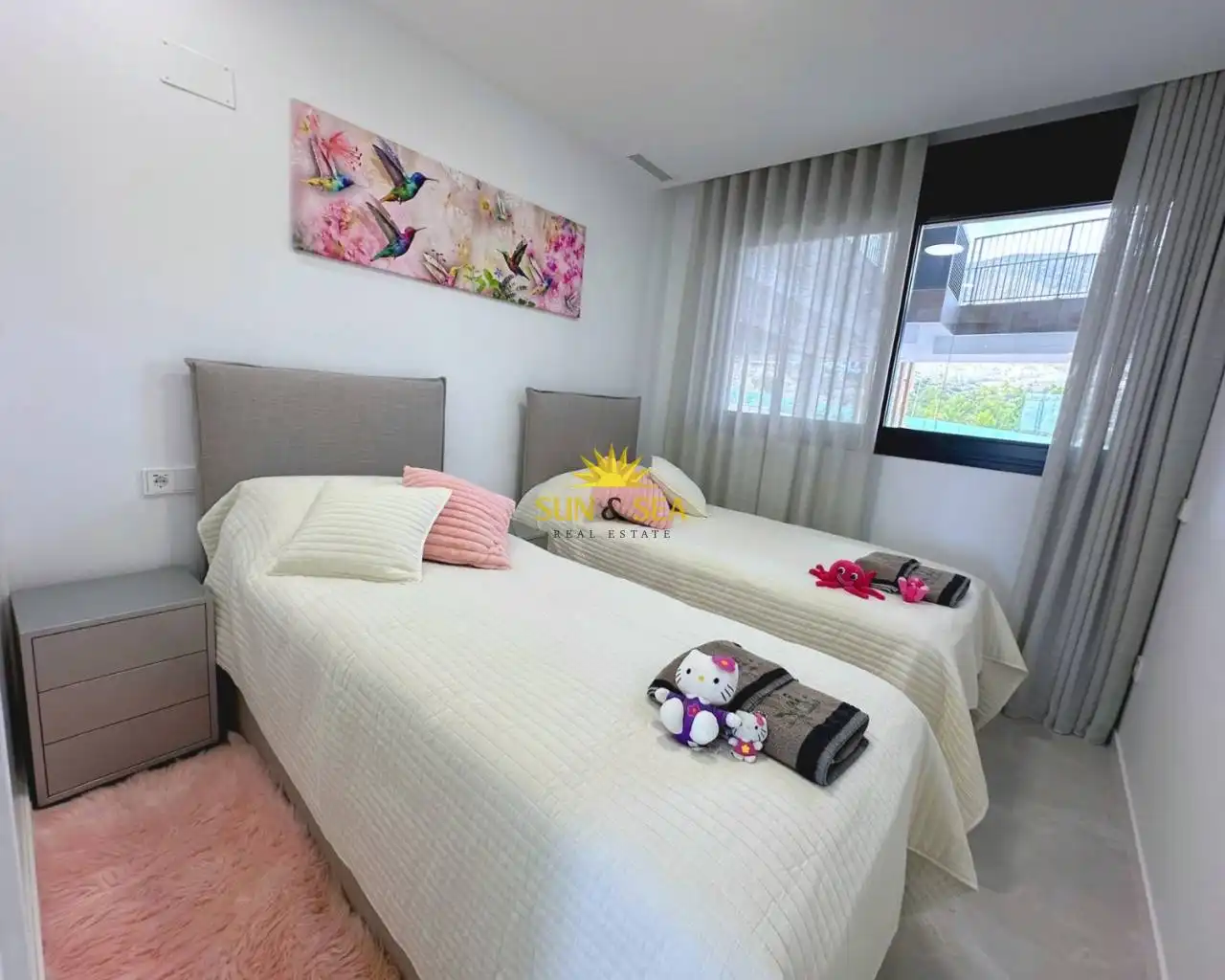Schlafzimmer von Wohnungen zur Miete in Finestrat mit Klimaanlage, Heizung und Terrasse