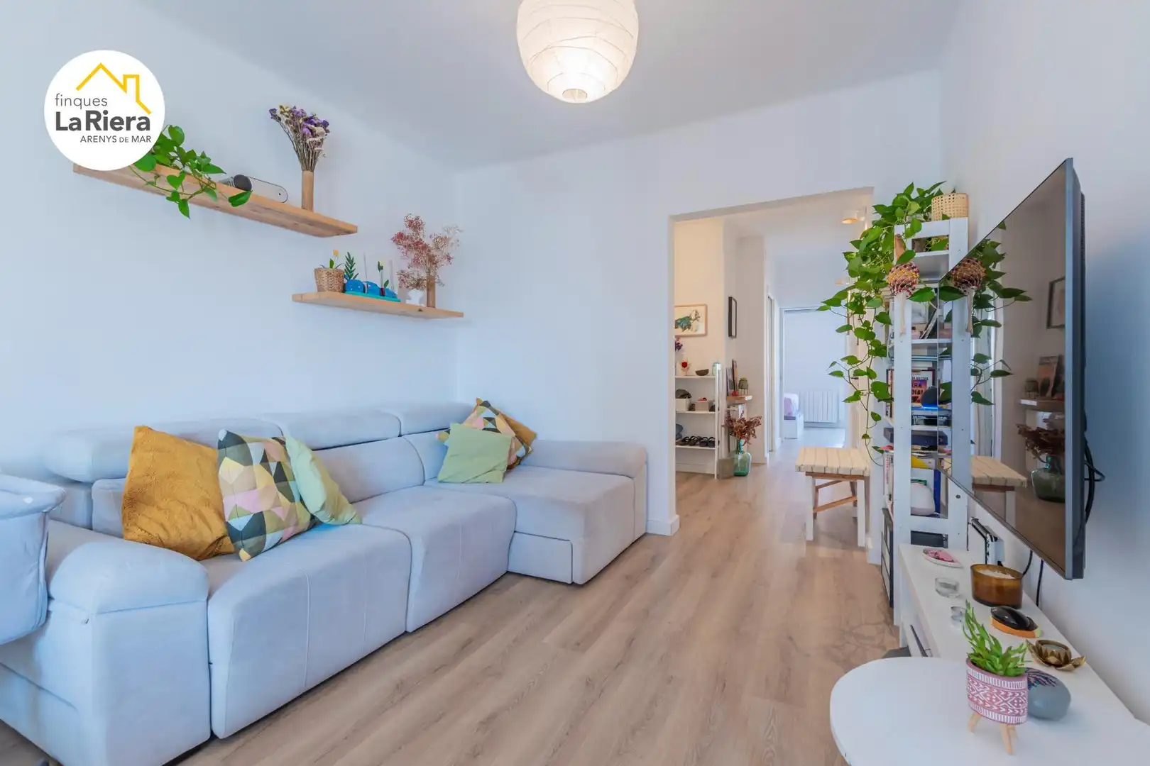 Sala de estar de Piso en venta en Arenys de Mar con Parquet y Balcón