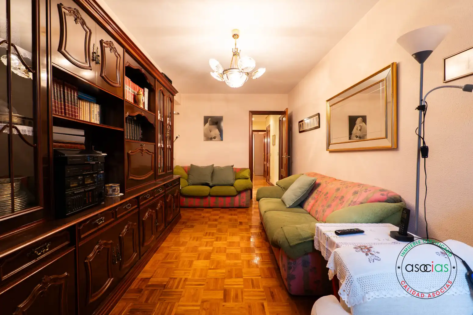 Sala de estar de Piso en venta en Gijón  con Calefacción, Parquet y Terraza
